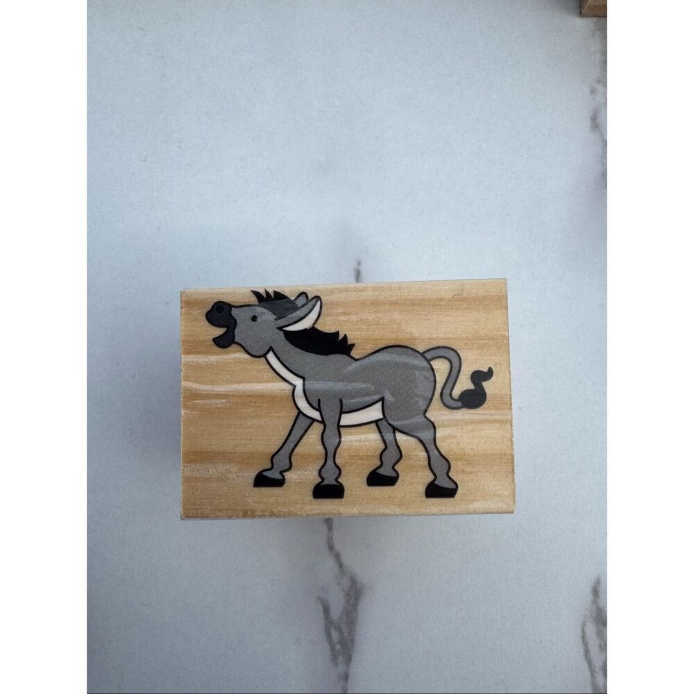 New Cartoon Donkey Rubber Stamp